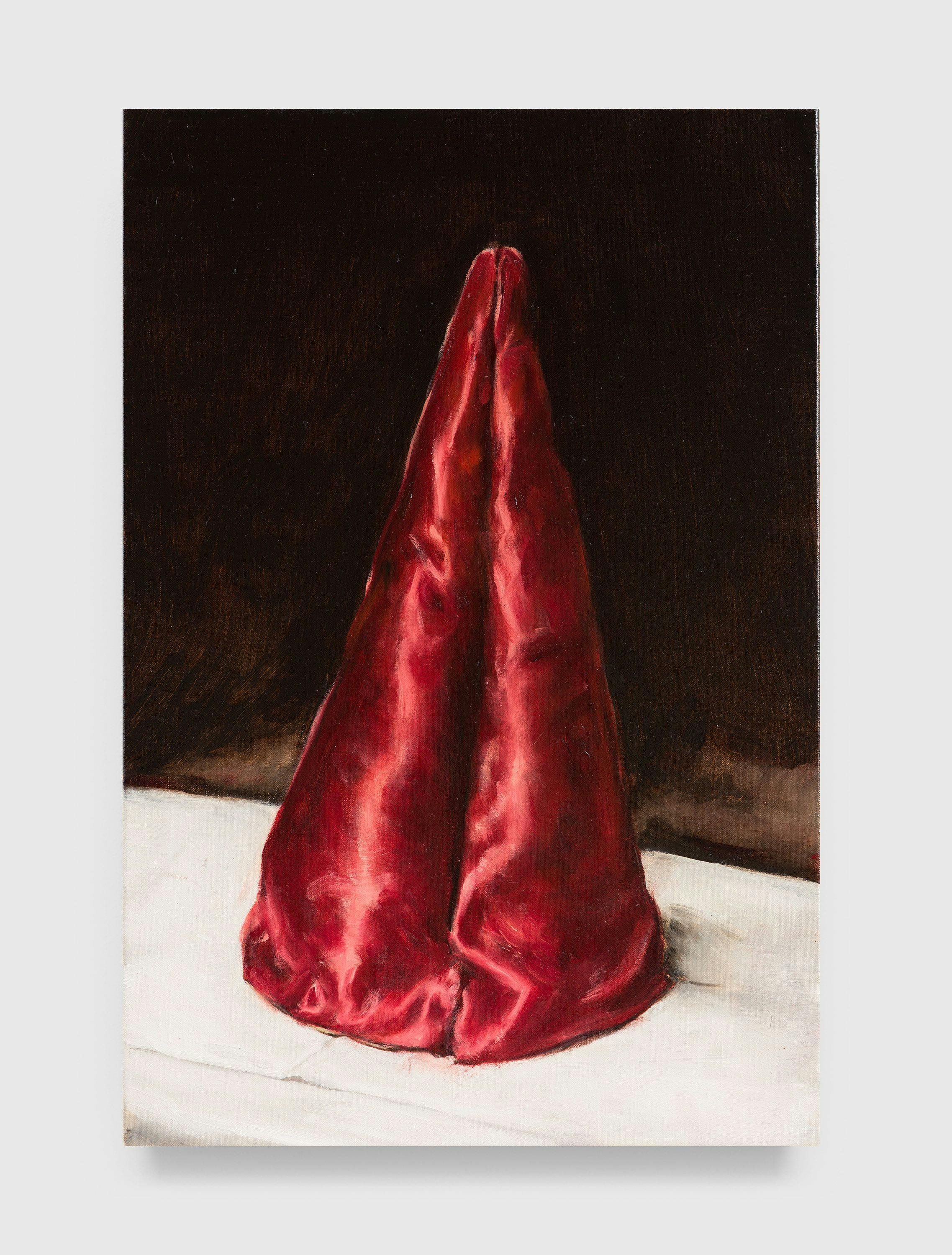 A painting by Michaël Borremans, titled The Pope, dated 2020.